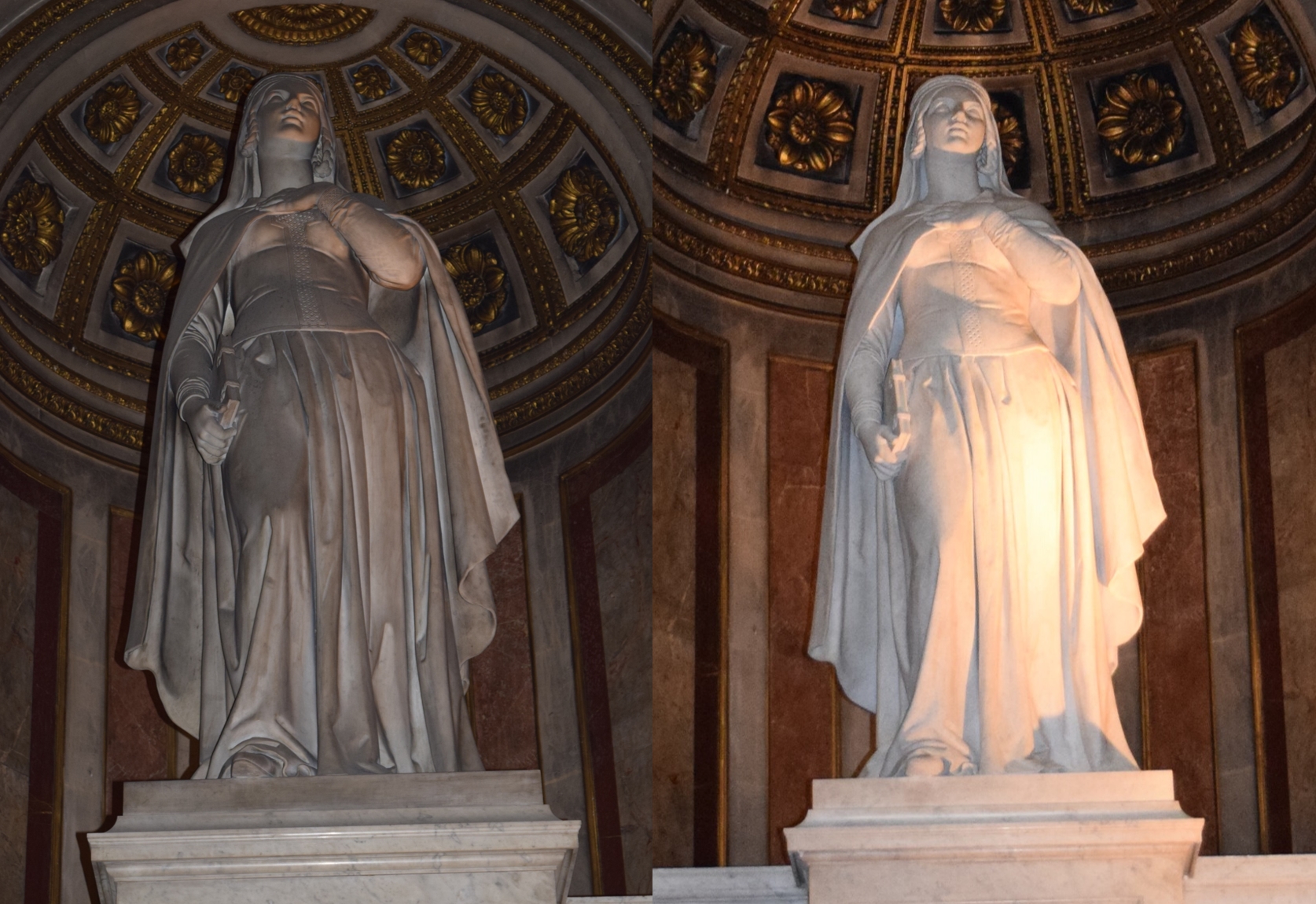 Statues et maître-autel à l'église de la Madeleine