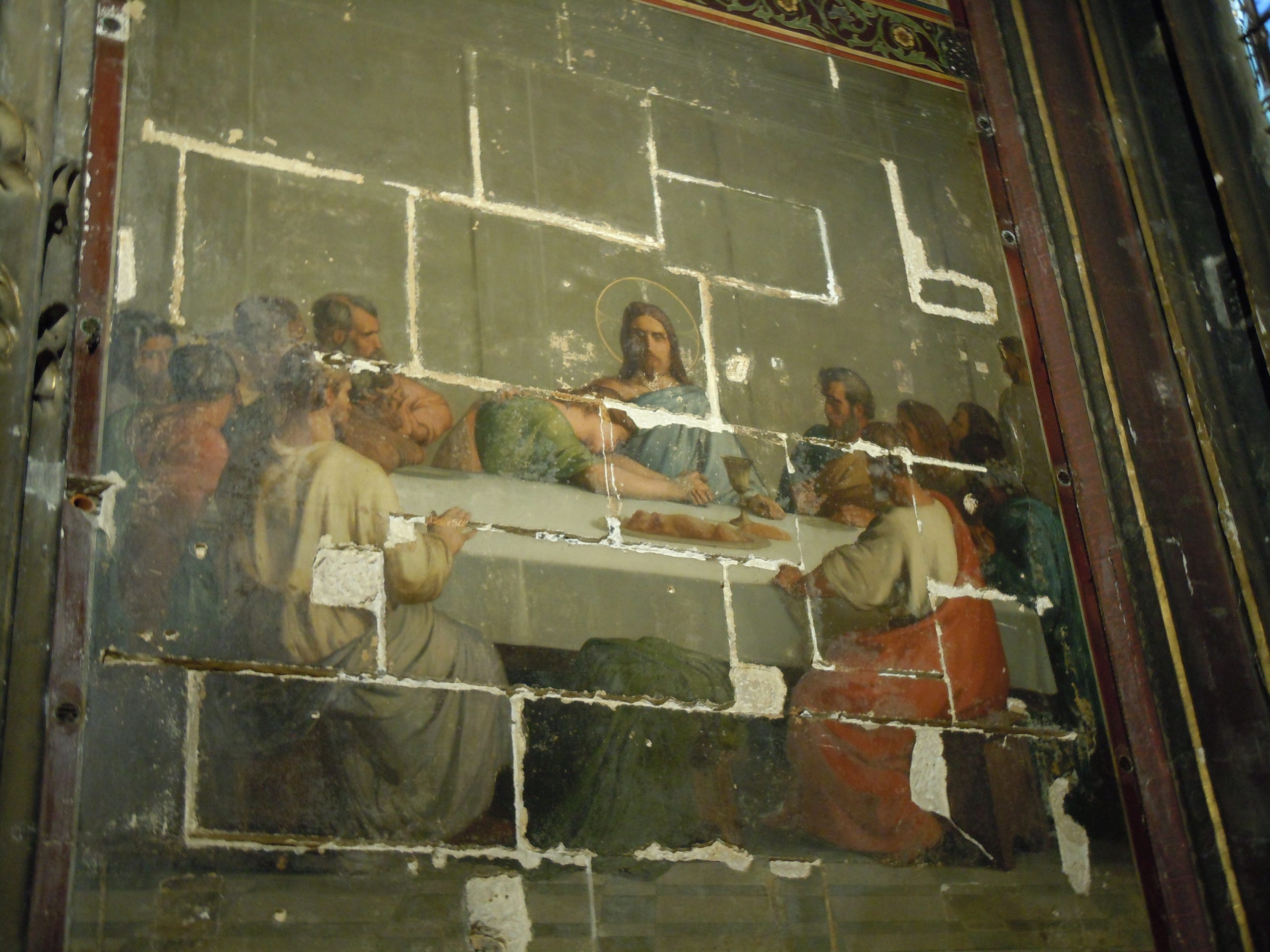 Chapelle Saint Jean, Hippolyte Flandrin, La Cène, avant restauration.