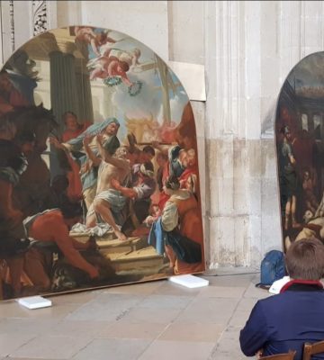 Visioconférence autour de la restauration de 6 tableaux de l’église Saint-Eustache (Ier)