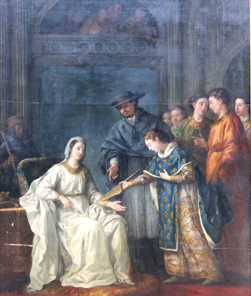 Saint Louis remet à la reine, sa mère, la régence - de Joseph-Marie Vien